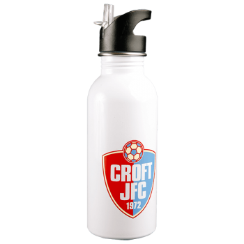 White 600ml Bottle With Straw